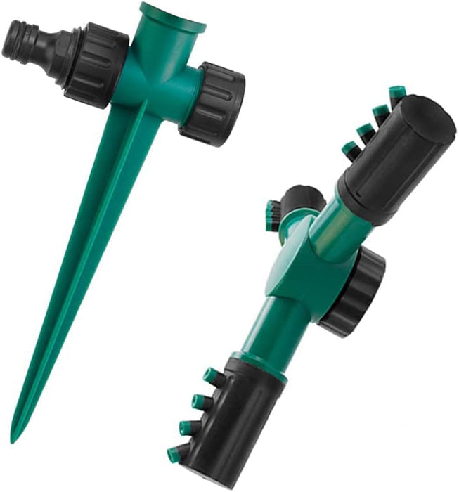 Sprinkler, Garden Lawn Automatic Lawn Water Sprinklers with 3 Nozzles Lawn Sprinklers 360 Degree 3 Arm Rotating Sprinkler System Sprinkler Garden Irrigation Tool for Yard, Lawn,Garden(Dark Green)
