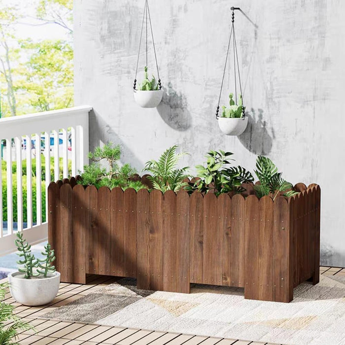Takufu Garden Raised Bed, Solid Acacia Wood, Raised Bed Gardening in the UAE