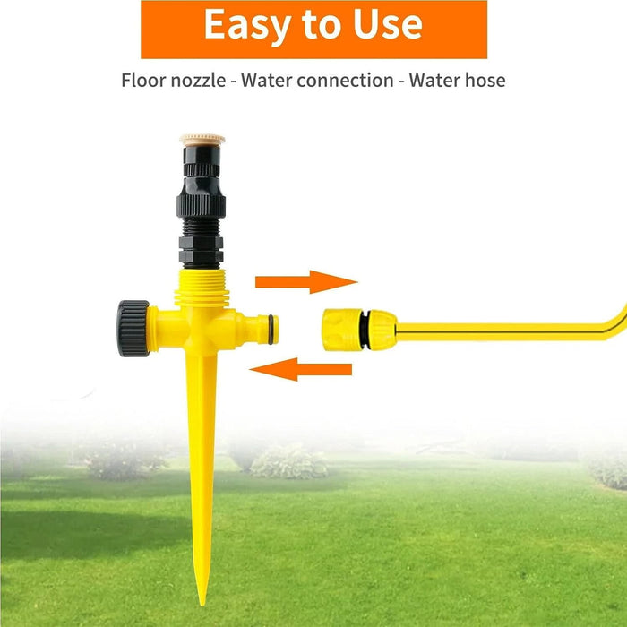 360° Rotation Auto Irrigation System, Multifunction-Adjustable Garden Sprinkler for Outdoor Grass Garden Yard Lawns, Automatic Garden Lawn Sprinkler Irrigation, 3 Adjustment 90°-180°-360°, (3 PCS)