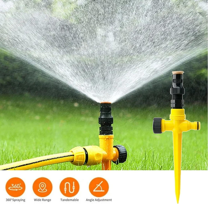 360° Rotation Auto Irrigation System, Multifunction-Adjustable Garden Sprinkler for Outdoor Grass Garden Yard Lawns, Automatic Garden Lawn Sprinkler Irrigation, 3 Adjustment 90°-180°-360°, (3 PCS)