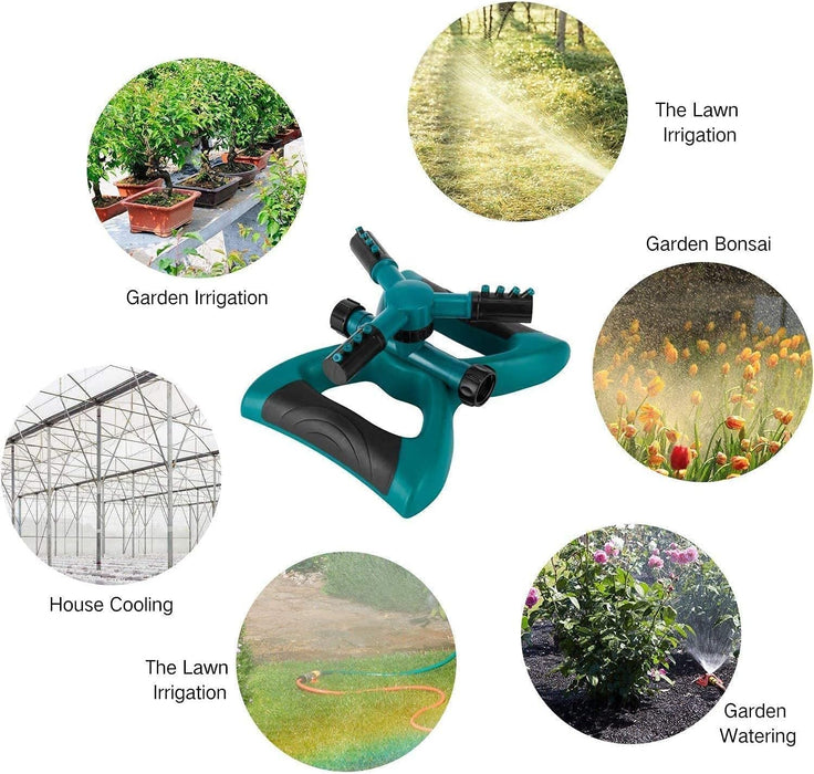 BIGTHREE Garden Sprinkler, Automatic 360 Rotating Adjustable Garden Water Sprinklers Lawn Irrigation System, Covering Large Areas with Leak Free Design...