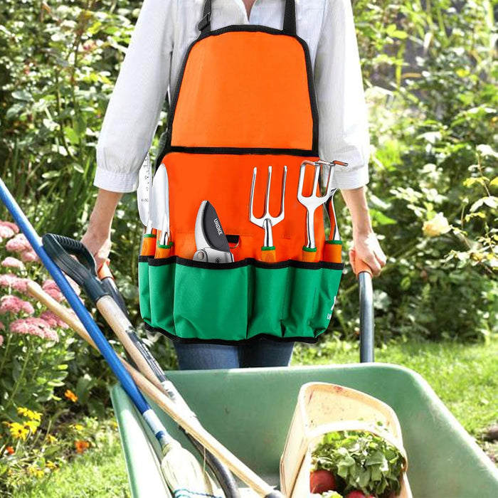 Garden Tool Set, 12 Piece Aluminum Hand Kit, Canvas Apron With Storage Pocket, Outdoor Tool, Heavy Duty Gardening Work Set Ergonomic Handle, Tools For Women Men