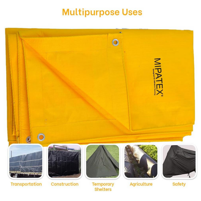 Mipatex Tarpaulin Sheet, Waterproof, Color: Yellow, Blue & Silver