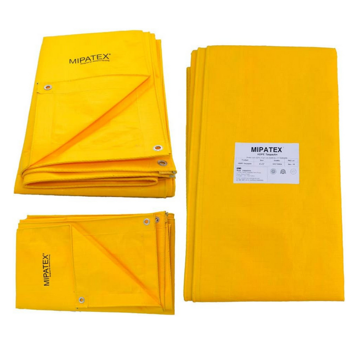 Mipatex Tarpaulin Sheet, Waterproof, Color: Yellow, Blue & Silver