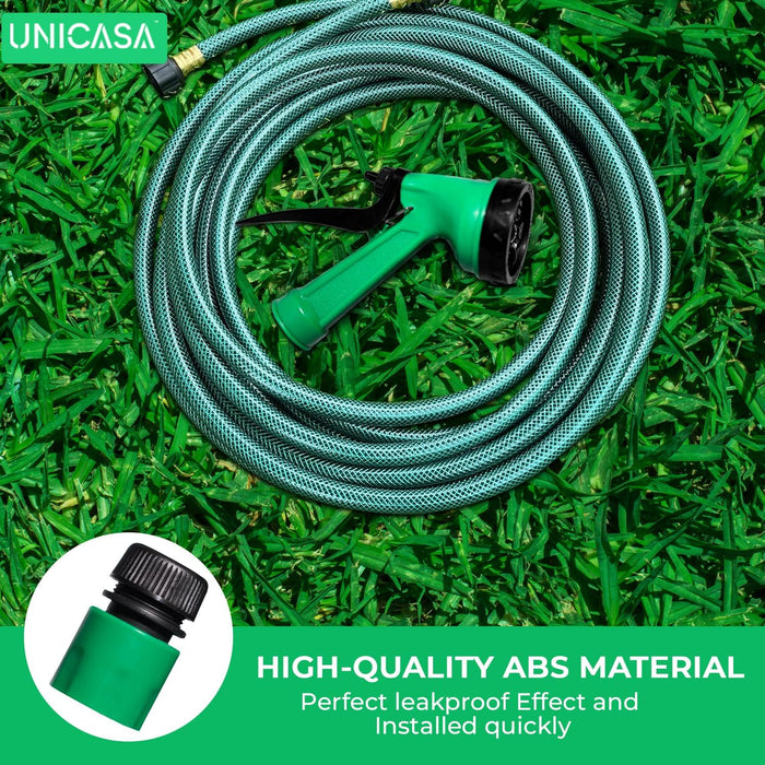 15-Meter Expandable Garden Hose Set with Thread Connectors and Sprayer - Lightweight, No-Kink, Lead-Free, Drinking Water Safe