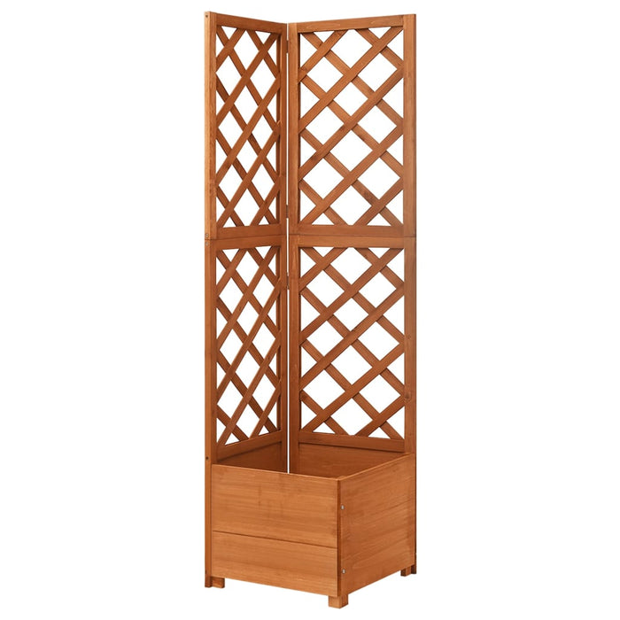 Takufu Corner Trellis Planter, Solid Fir Wood