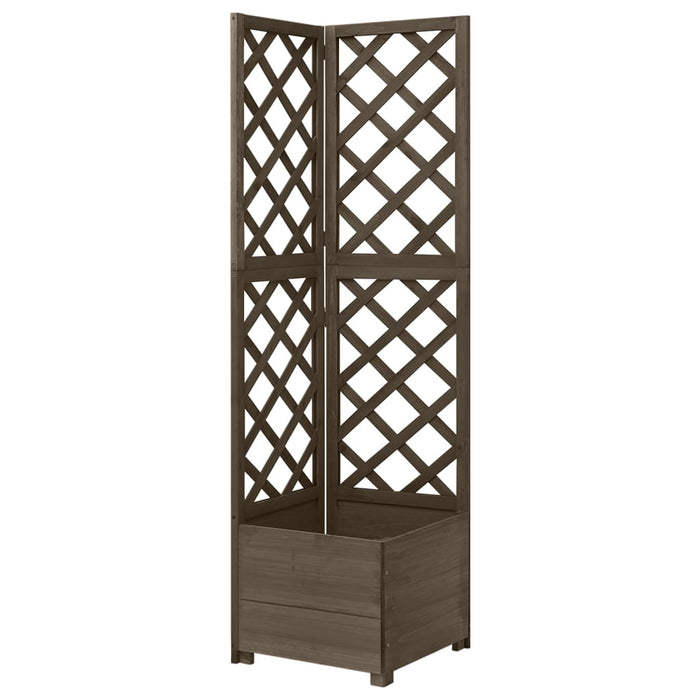 Takufu Corner Trellis Planter, Solid Fir Wood