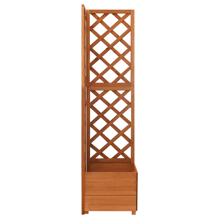 Takufu Corner Trellis Planter, Solid Fir Wood