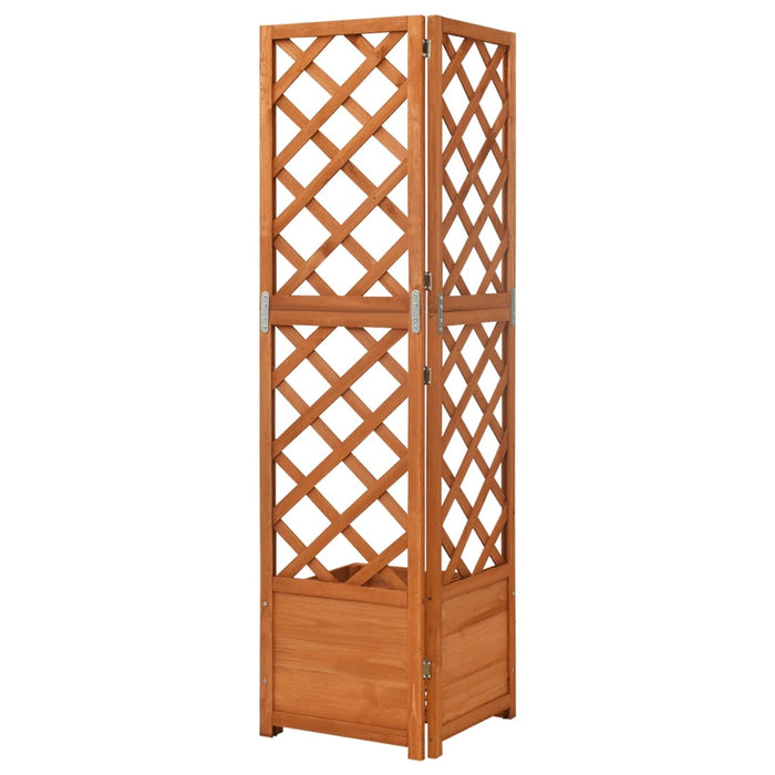 Takufu Corner Trellis Planter, Solid Fir Wood