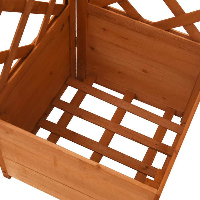 Takufu Corner Trellis Planter, Solid Fir Wood