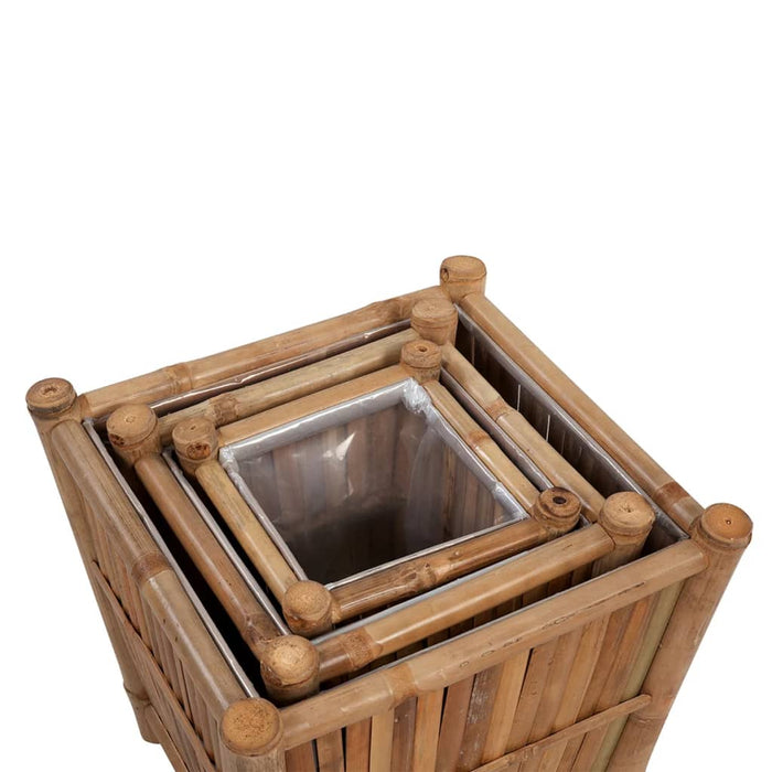 Takufu 3 pcs Bamboo Raised Bed with Nylon Lining