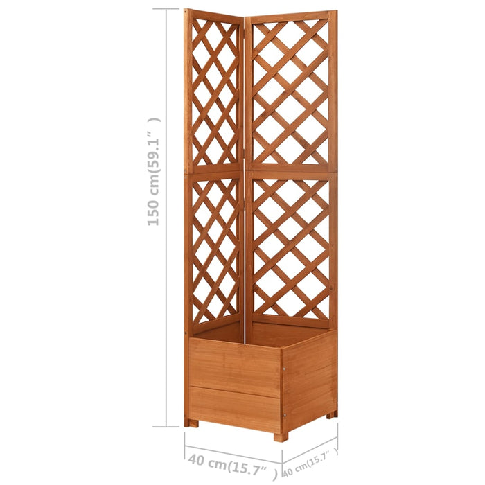 Takufu Corner Trellis Planter, Solid Fir Wood