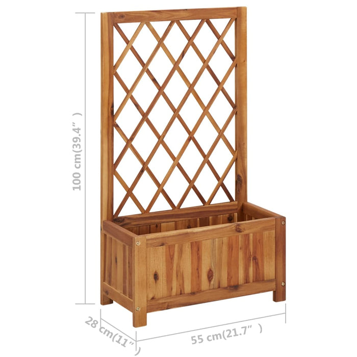 Talufu Garden Raised Bed with Trellis, Solid Acacia Wood, Raised Bed Gardening in the UAE