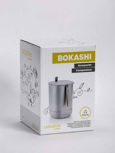 Bokashi Bucket Starter Set 10.6 L - Design Kitchen Composter Made of Recycled Plastic - Bokashi Composter with Ferment 1 kg and Brochure - Compost Bin Converts Kitchen Waste into Fertiliser