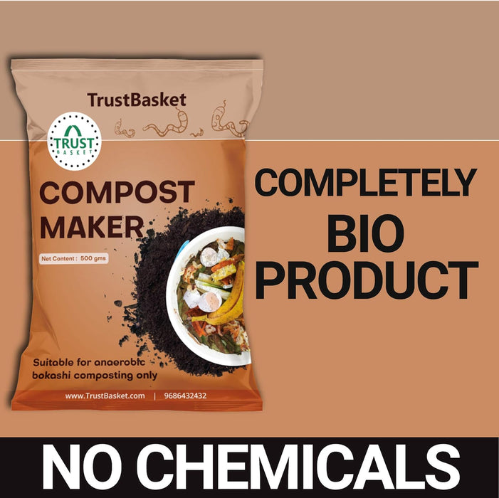 Trust Basket Bokashi Compost Maker Powder (500 g, Brown, Pack of 2)