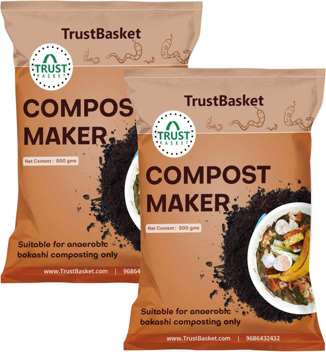 Trust Basket Bokashi Compost Maker Powder (500 g, Brown, Pack of 2)