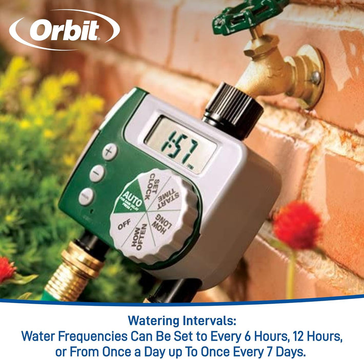 Orbit 58910 Programmable Hose Faucet Timer, 2 Outlet, Green