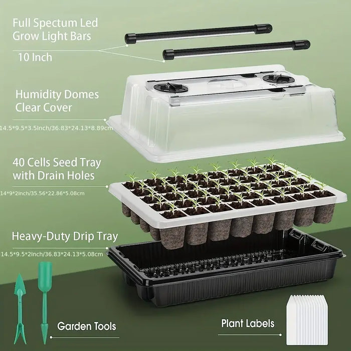 Takufu Seed Germination Tray, 40 Cells, With the Grow Light
